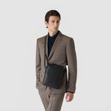 Tracolla north south in pelle cachemire - black