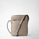 North south crossbody bag in cachemire leather - sahara