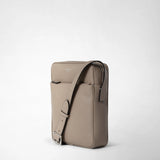 North south crossbody bag in cachemire leather - sahara