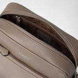 North south crossbody bag in cachemire leather - sahara