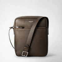 Flat North South Crossbody in Espresso Tumbled Calfskin
