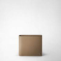 4-CARD BILLFOLD WALLET WITH COIN POUCH IN CACHEMIRE LEATHER Beige