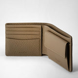4-card billfold wallet with coin pouch in cachemire leather - beige