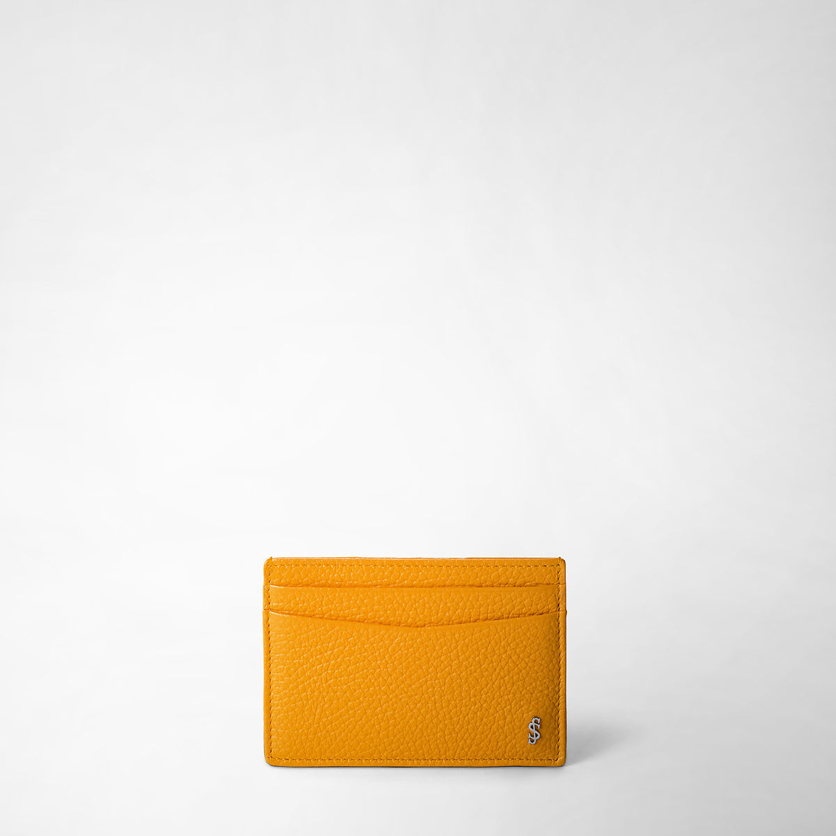 Vertical billfold with zip in cachemire leather ochre – Serapian 