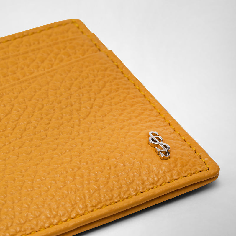 4-card holder in cachemire leather - ochre