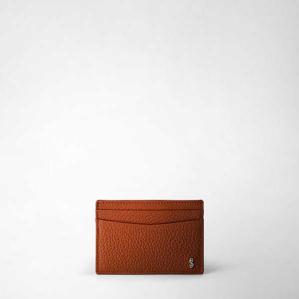 4-card holder in cachemire leather - chestnut