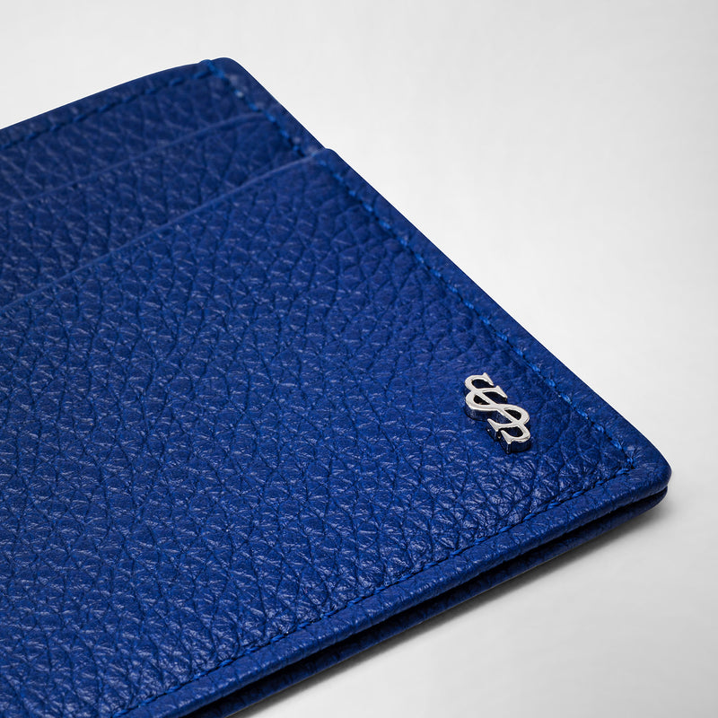 4-card holder in cachemire leather - winter blue
