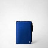 Cachemireレザー製ファスナーverticalビルフォールド - winter blue