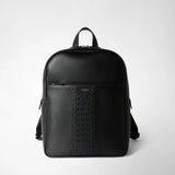 Backpack in cachemire leather and mosaico - black