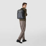 Backpack in cachemire leather and mosaico - black
