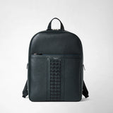 Backpack in cachemire leather and mosaico - navy blue