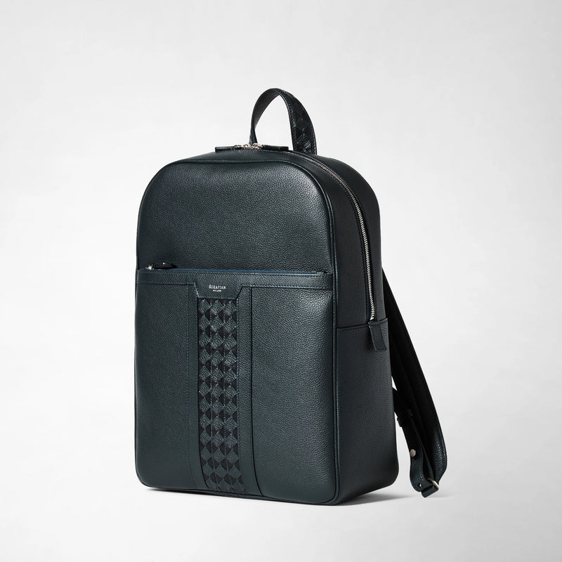 Backpack in cachemire leather and mosaico - navy blue