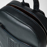 Backpack in cachemire leather and mosaico - navy blue