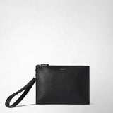 Clutch in cachemire leather and mosaico - black