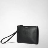 Clutch in cachemire leather and mosaico - black