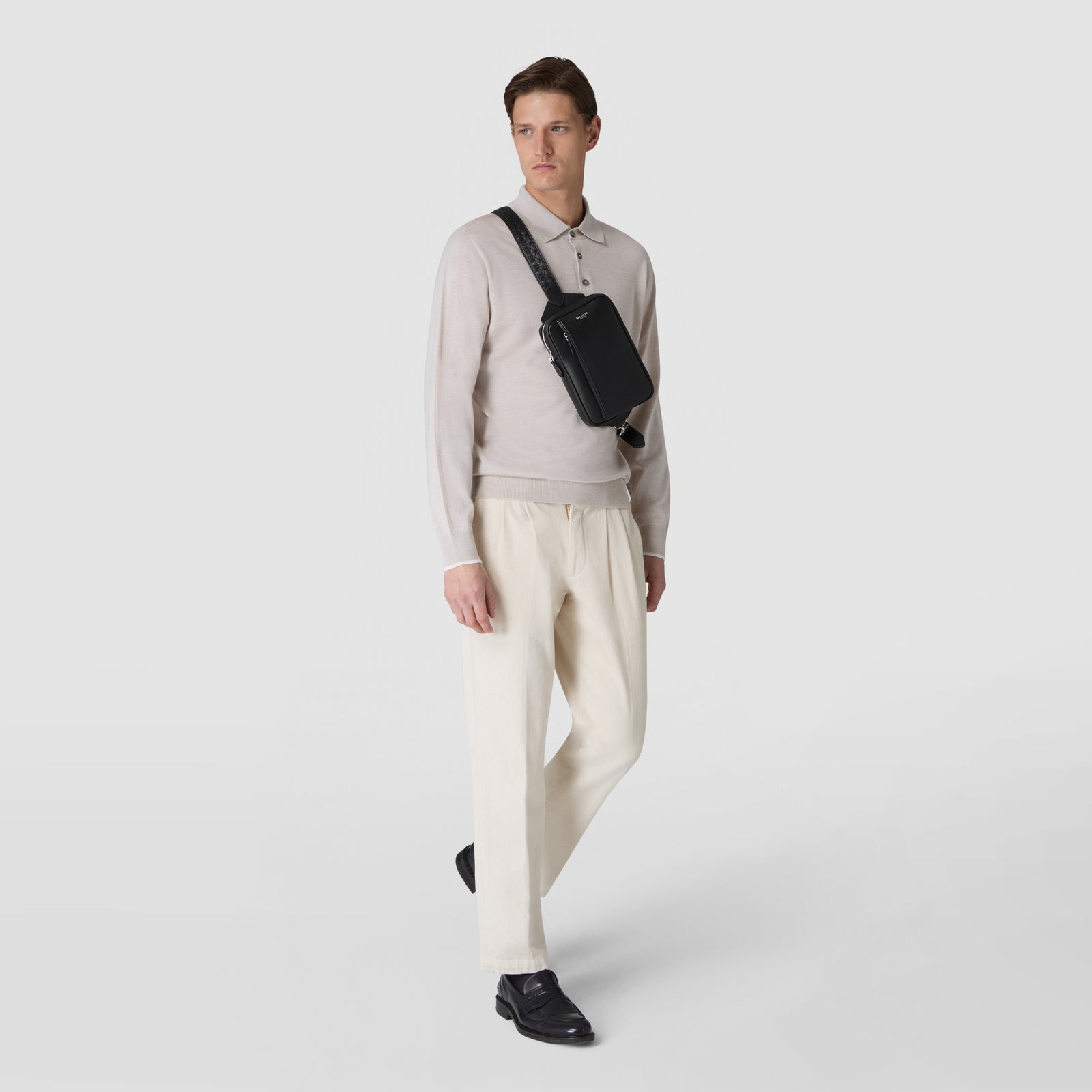 SLING BACKPACK IN CACHEMIRE LEATHER AND MOSAICO