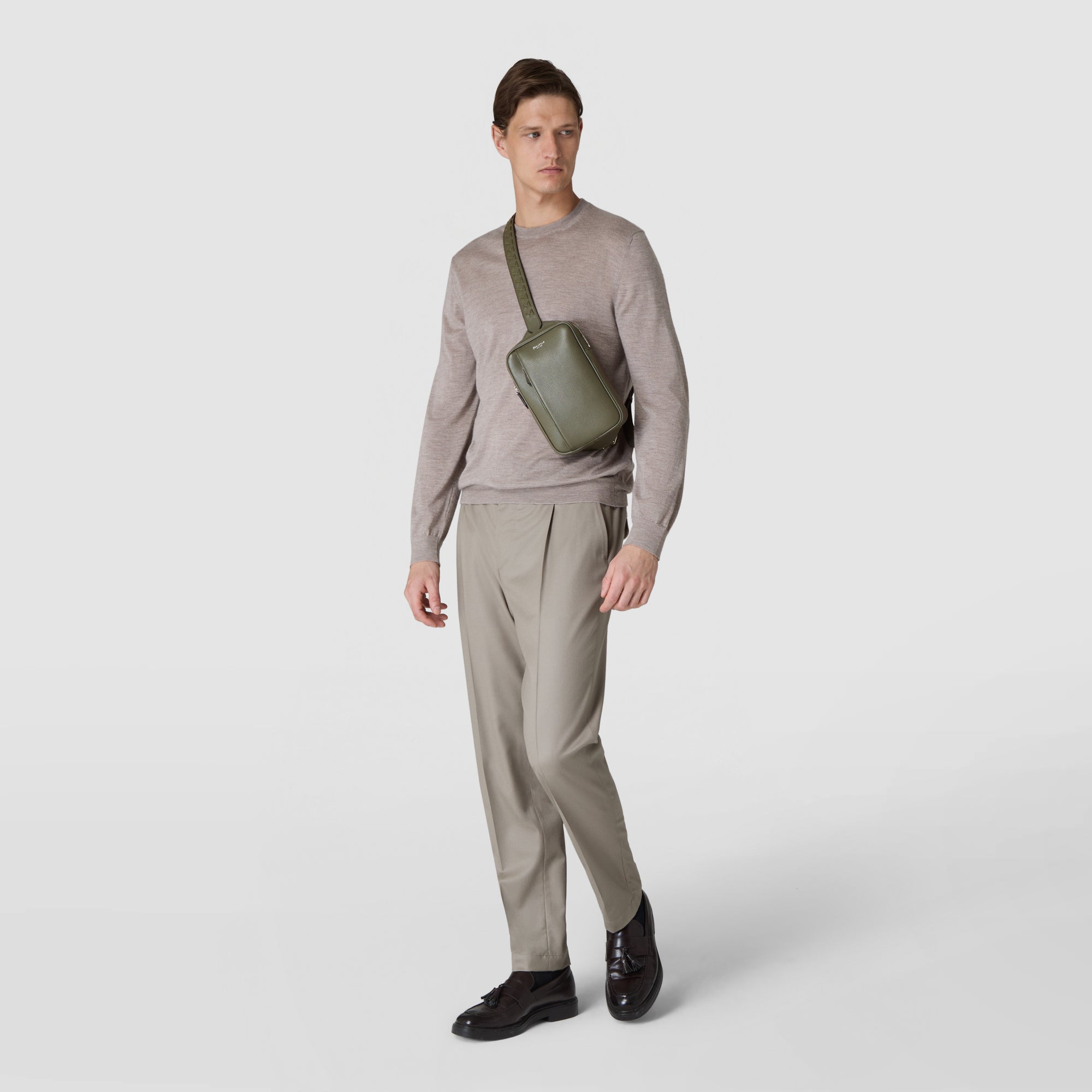 SLING BACKPACK IN CACHEMIRE LEATHER AND MOSAICO