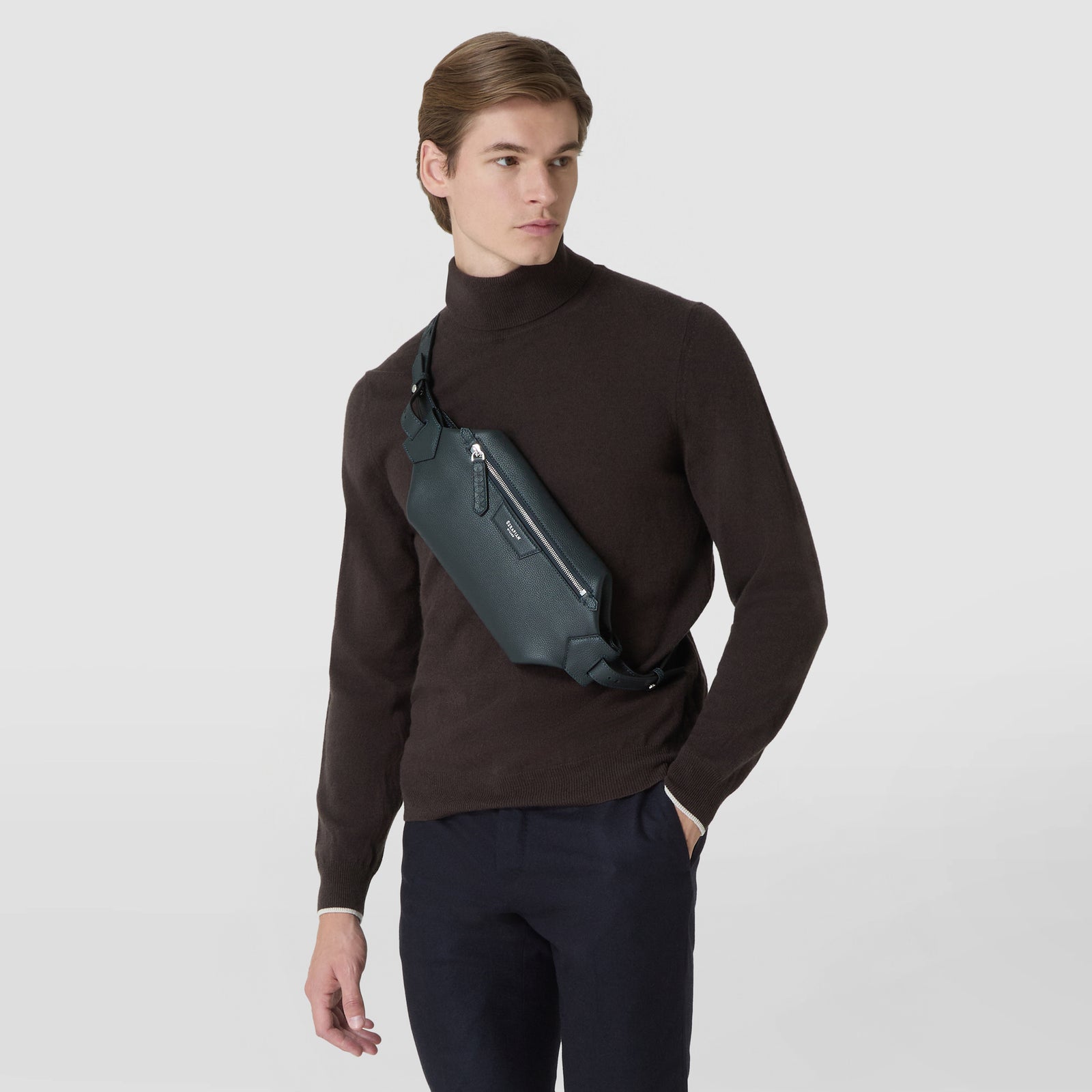 SOFT SLING BACKPACK IN CACHEMIRE LEATHER AND MOSAICO