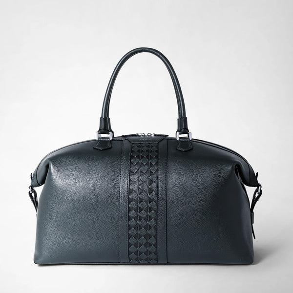 Borsa da viaggio in pelle cachemire e mosaico - navy blue