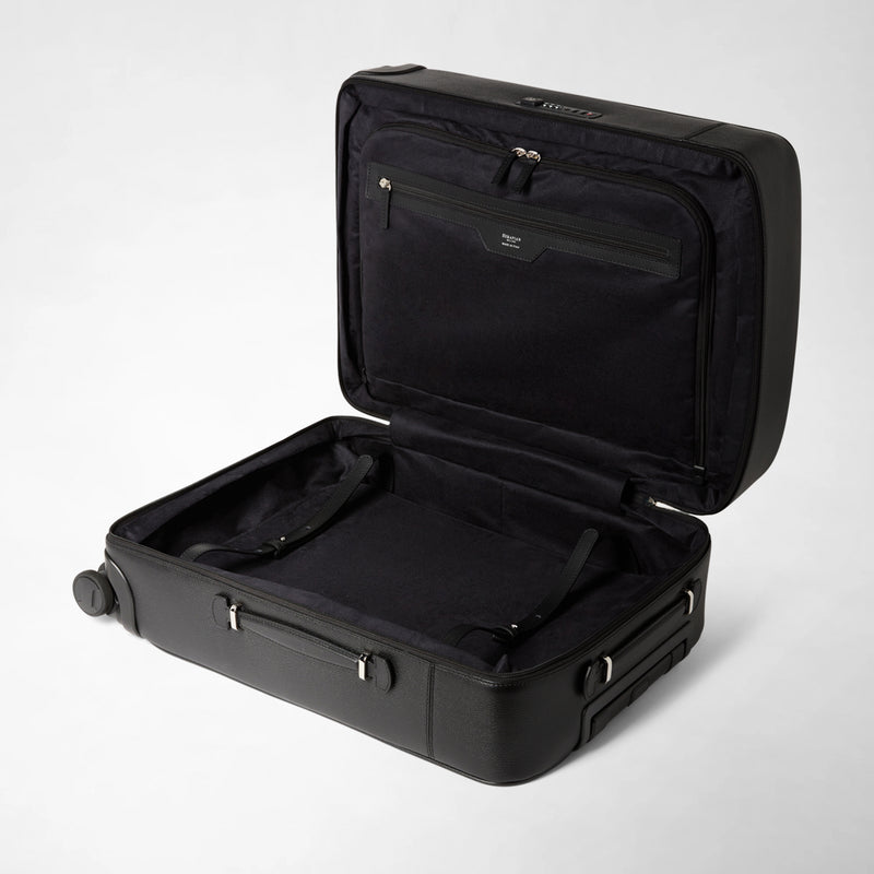 Suitcase Inner Luxury carry on suitcase in leather and Mosaico black