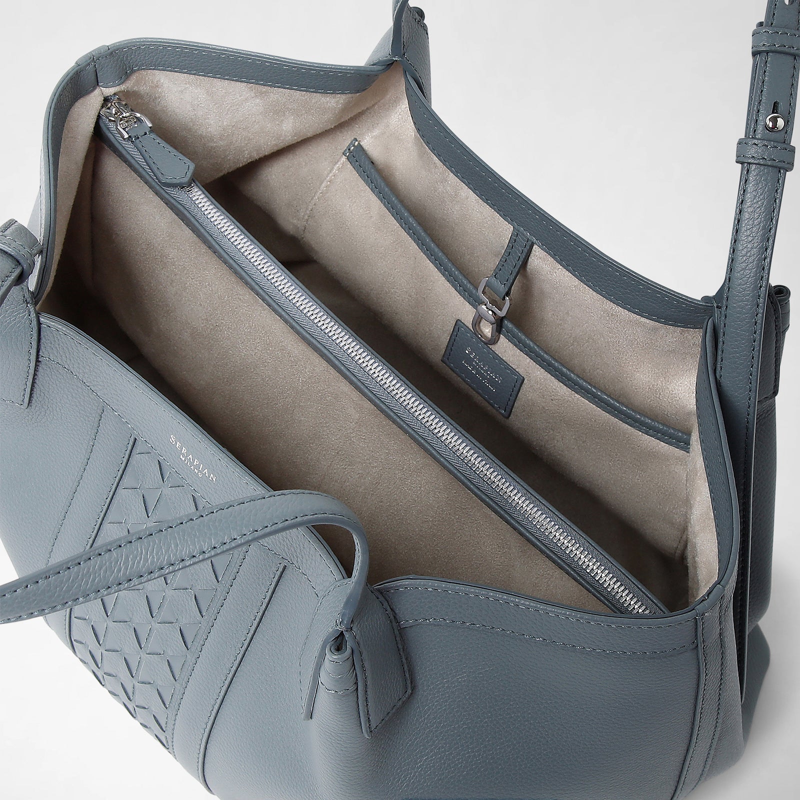 SMALL SECRET TOTE BAG IN CACHEMIRE LEATHER AND MOSAICO
