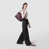 Small secret tote bag in cachemire leather and mosaico - grape