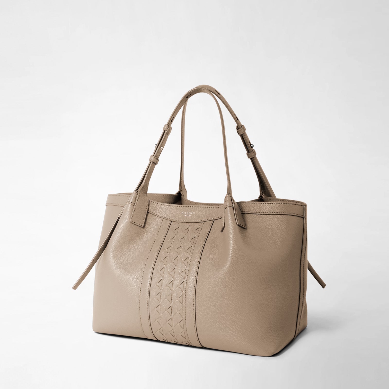 トートバッグ SERAPIAN SECRET SMALL TOTE BAG IN CACHEMIRE LEATHER Serapian Secret Cachemire Leather Tote Bag | Neiman Marcus