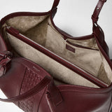 Secret tote bag in cachemire leather and mosaico - grape