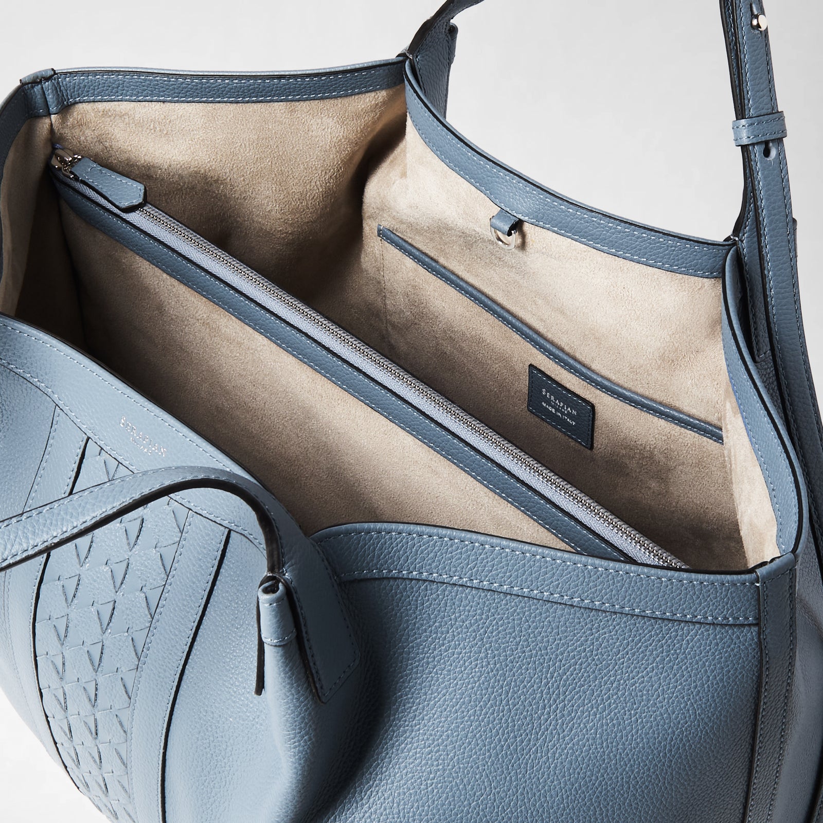 SECRET TOTE BAG IN CACHEMIRE LEATHER AND MOSAICO