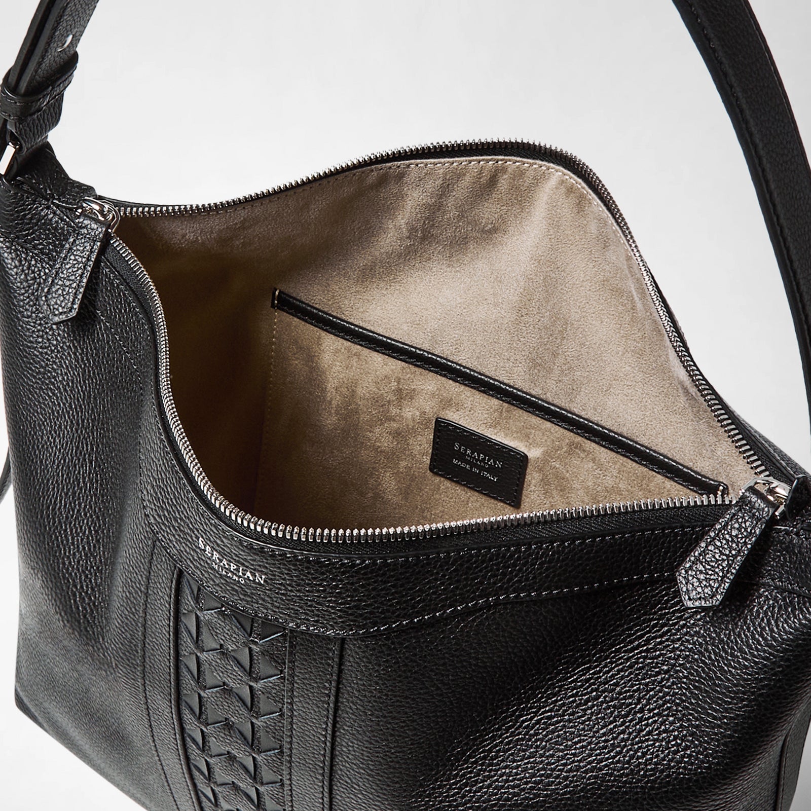 Small Mosaico leather shoulder bag​ Anì black