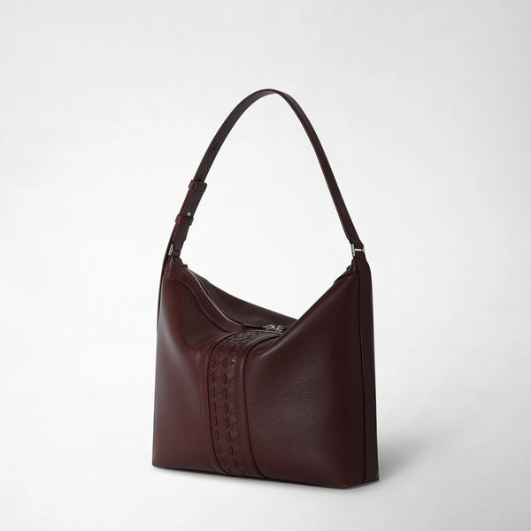 Ani shoulder bag in cachemire leather and mosaico - grape