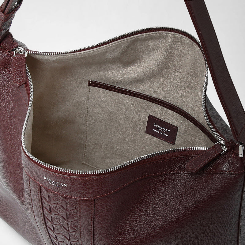 Ani shoulder bag in cachemire leather and mosaico - grape