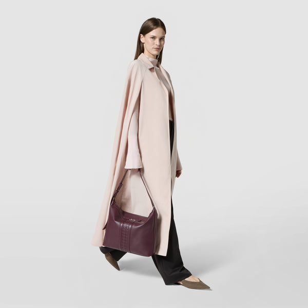 Ani shoulder bag in cachemire leather and mosaico - grape