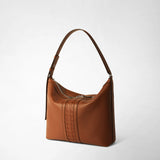 Ani shoulder bag in cachemire leather and mosaico - tobacco