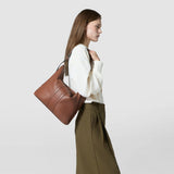 Ani shoulder bag in cachemire leather and mosaico - tobacco