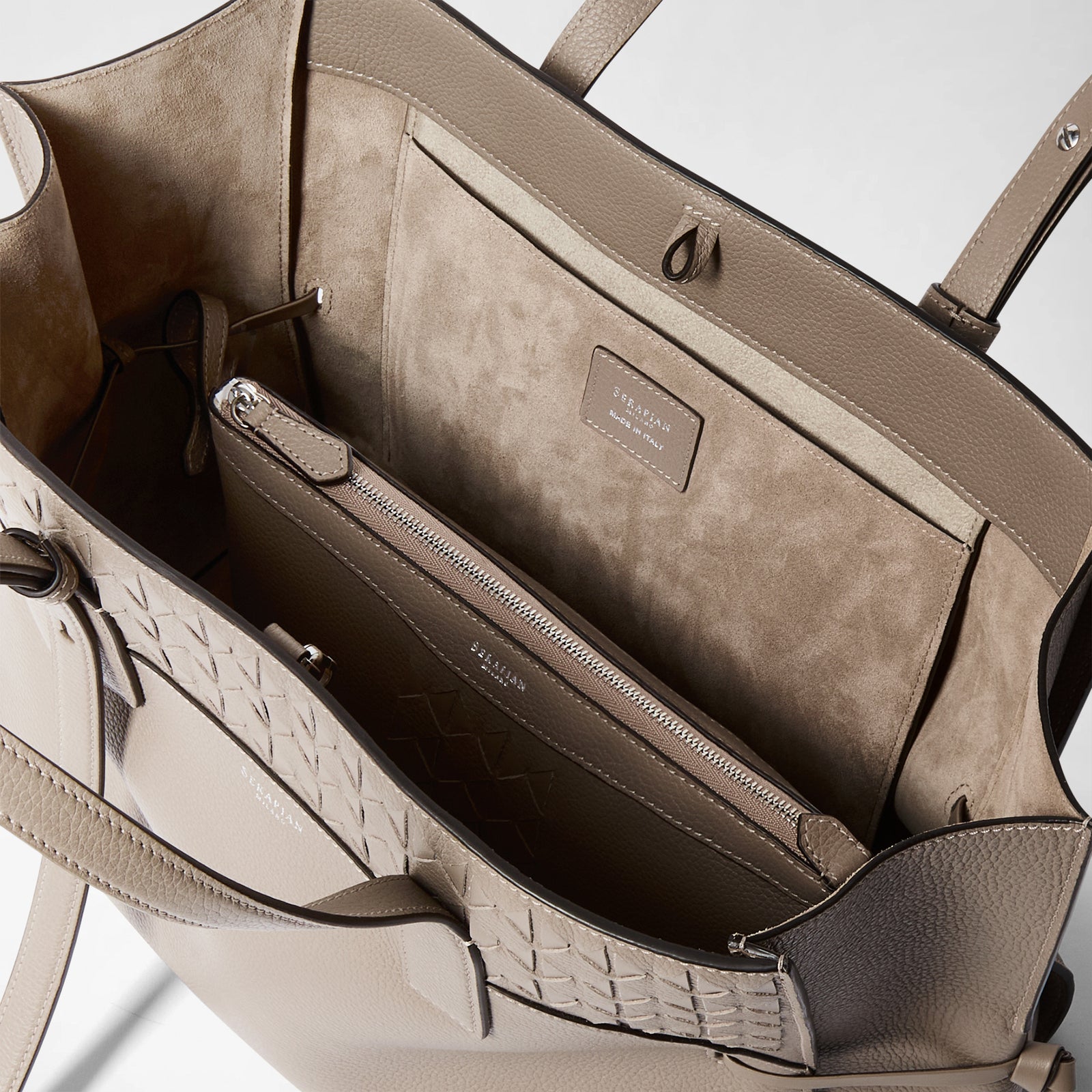 MEDIUM MARO BAG IN CACHEMIRE LEATHER AND MOSAICO