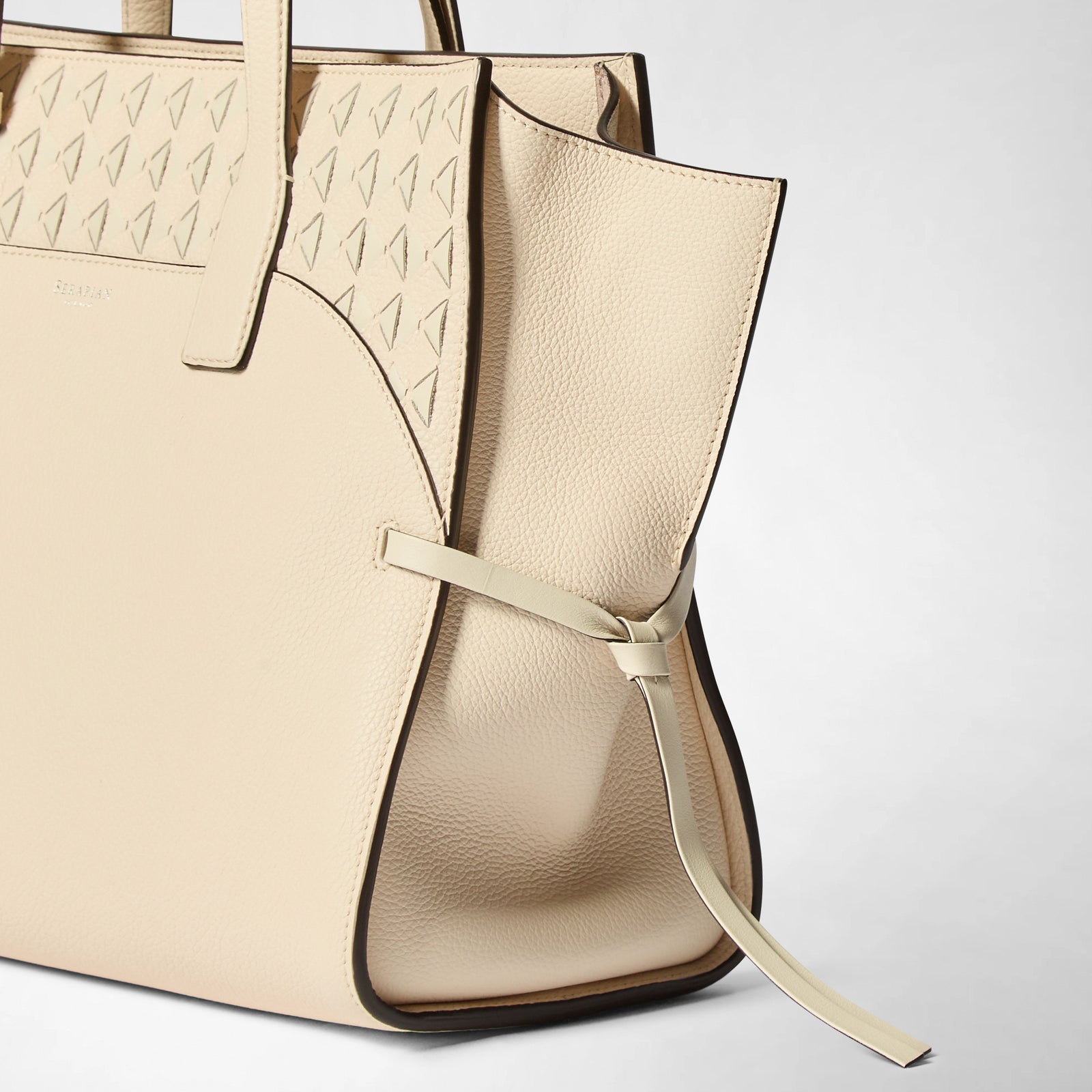 Medium Maro Bag in Cream Mosaico Leather