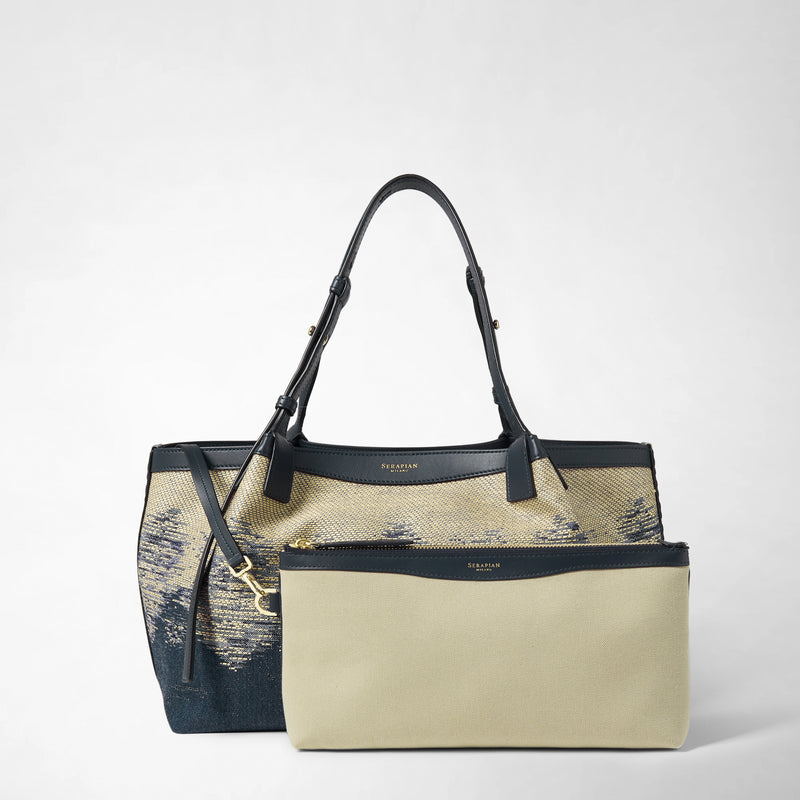 SERAPIAN セラピアン SMALL SECRET トートバッグ Small secret tote bag in rugiada leather black