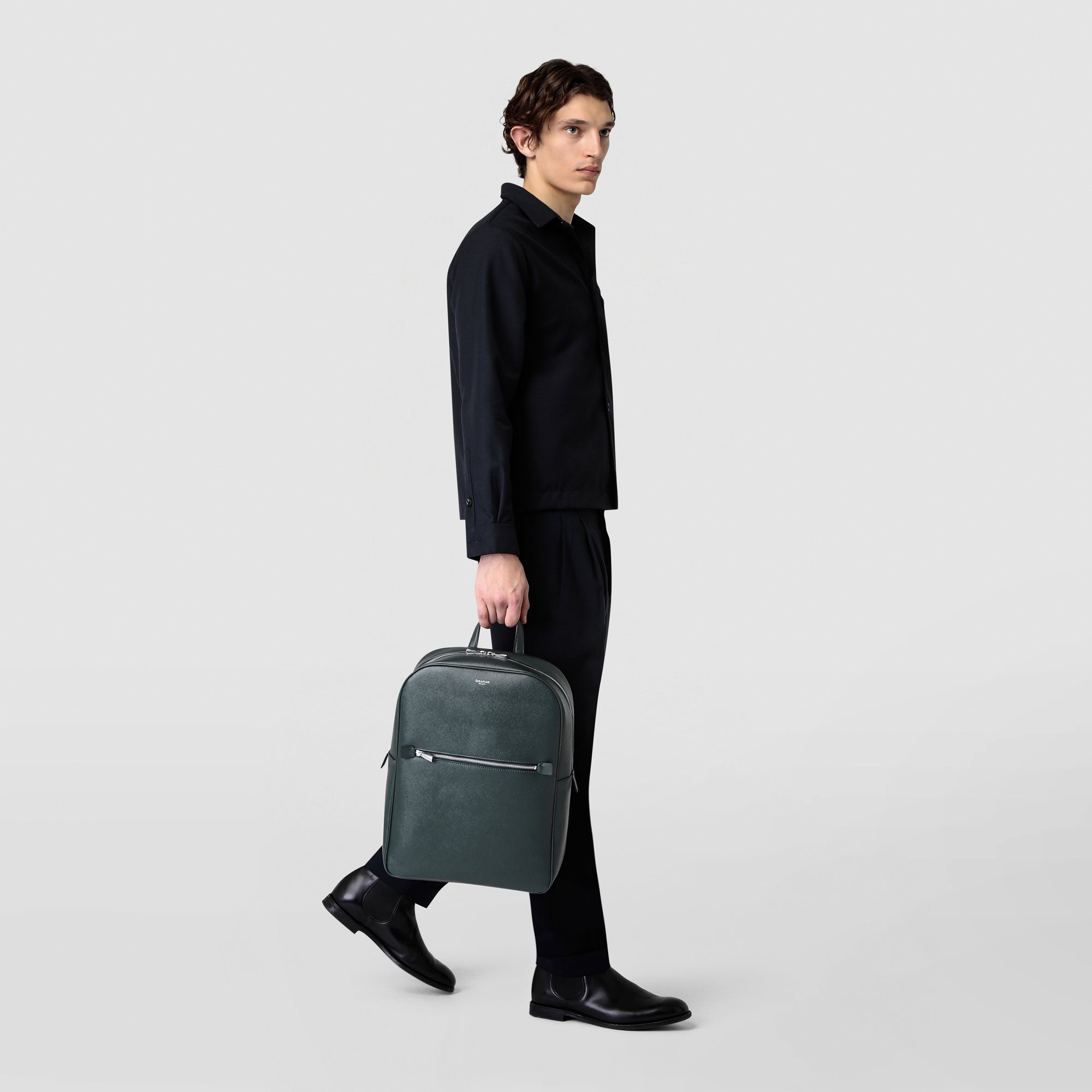 blue seve brand leather backpack Serapian Backpack In Evoluzione Leather, Man