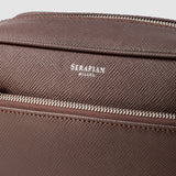 Wash bag in evoluzione leather - burgundy