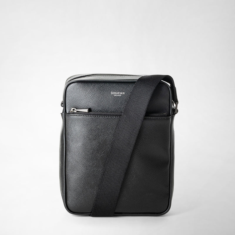 North South Crossbody Bag Evoluzione Leather Eclipse Black