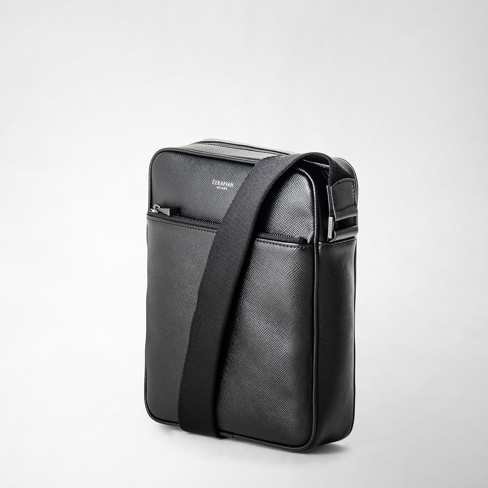 North South Crossbody Bag Evoluzione Leather Eclipse Black