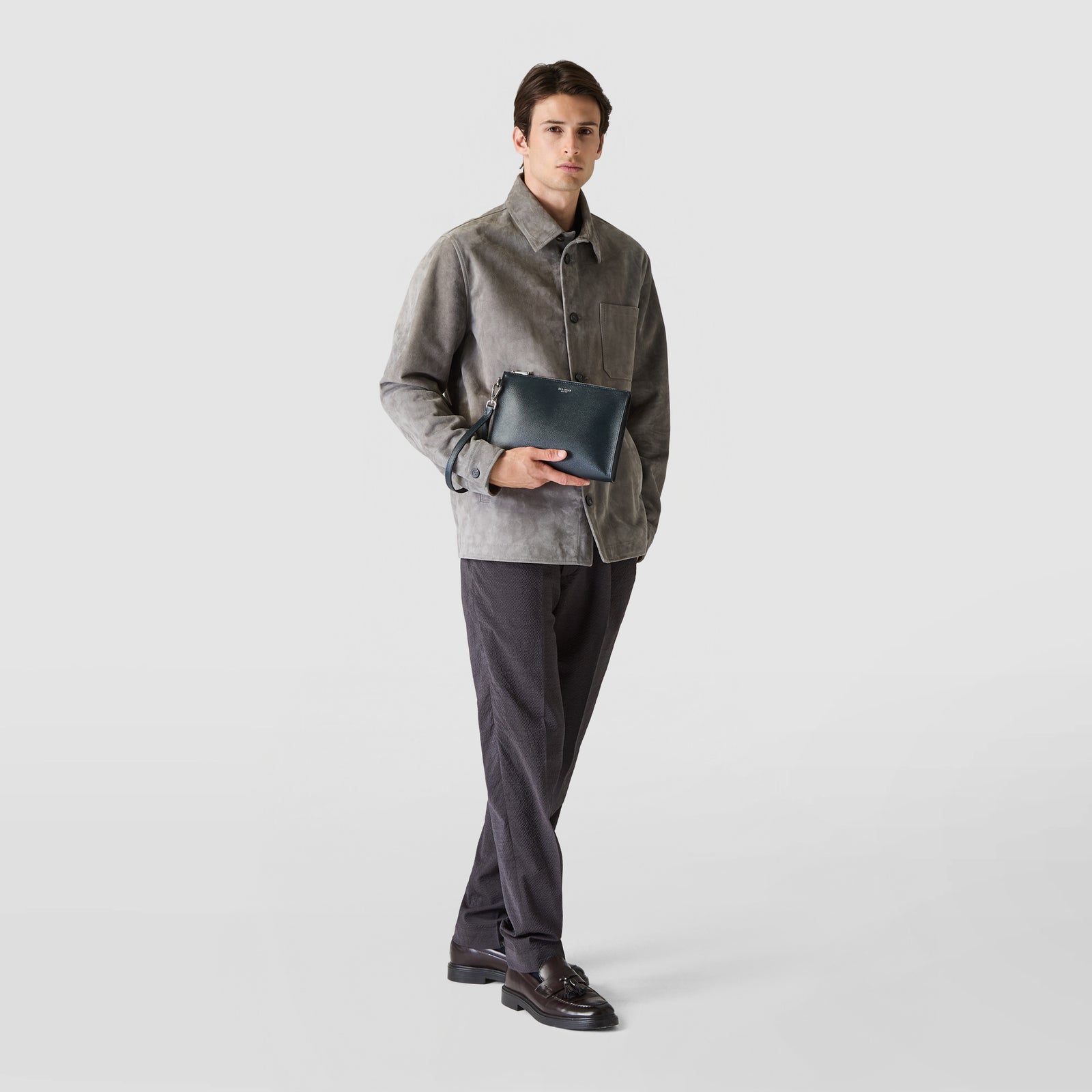 スニダン0125様　セラピアン　ビジネスバッグ　EVOLUZIONE EVOLUZIONEレザー製 ネイビーボストンバッグ