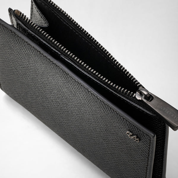 VERTICAL BIFOLD WALLET WITH ZIP IN EVOLUZIONE LEATHER
