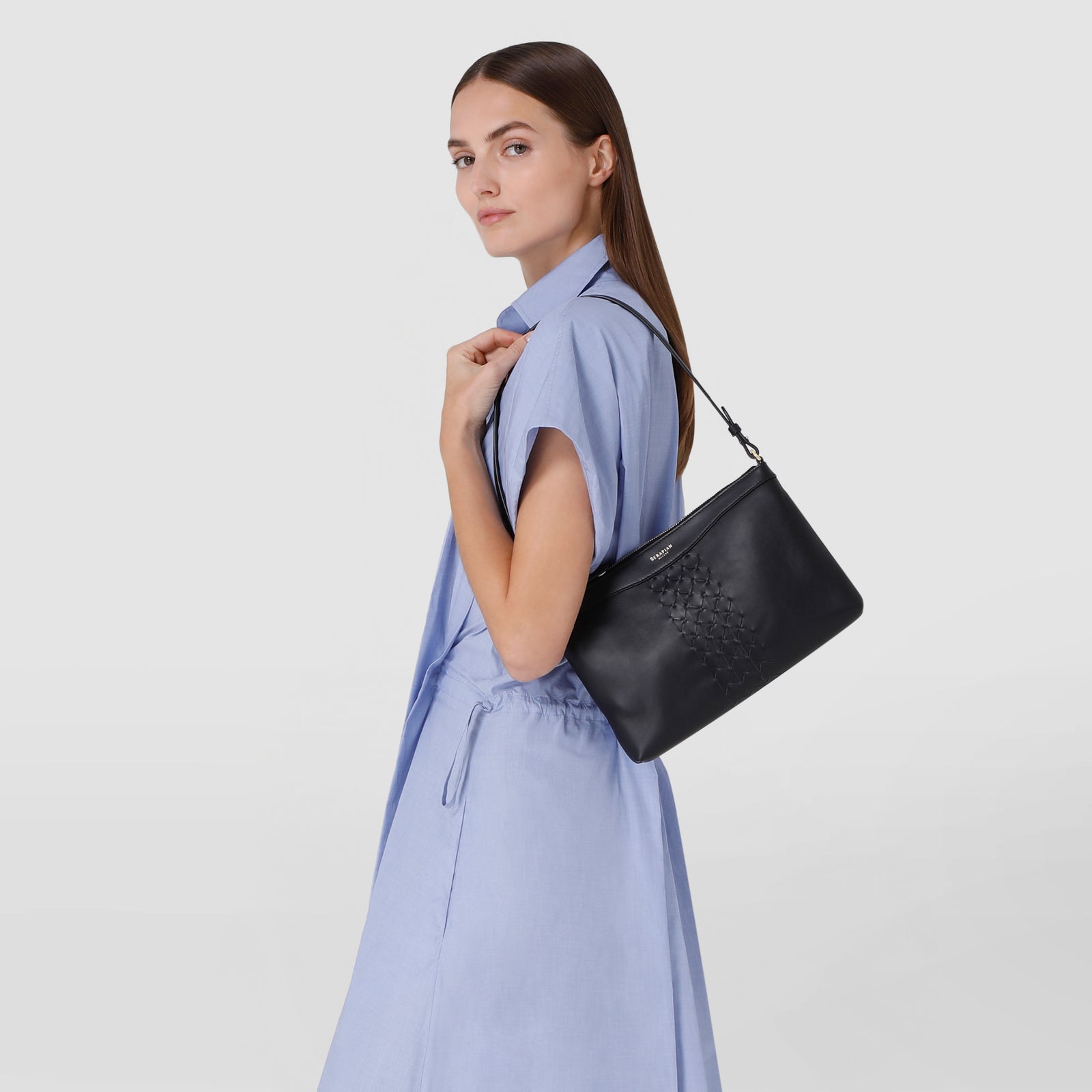 ラフィアインテレッチ ナチュラルブラックのSecret Tote バッグ