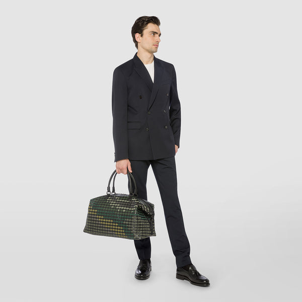 Borsa business slim in mosaico mestieri d'arte - winter garden green