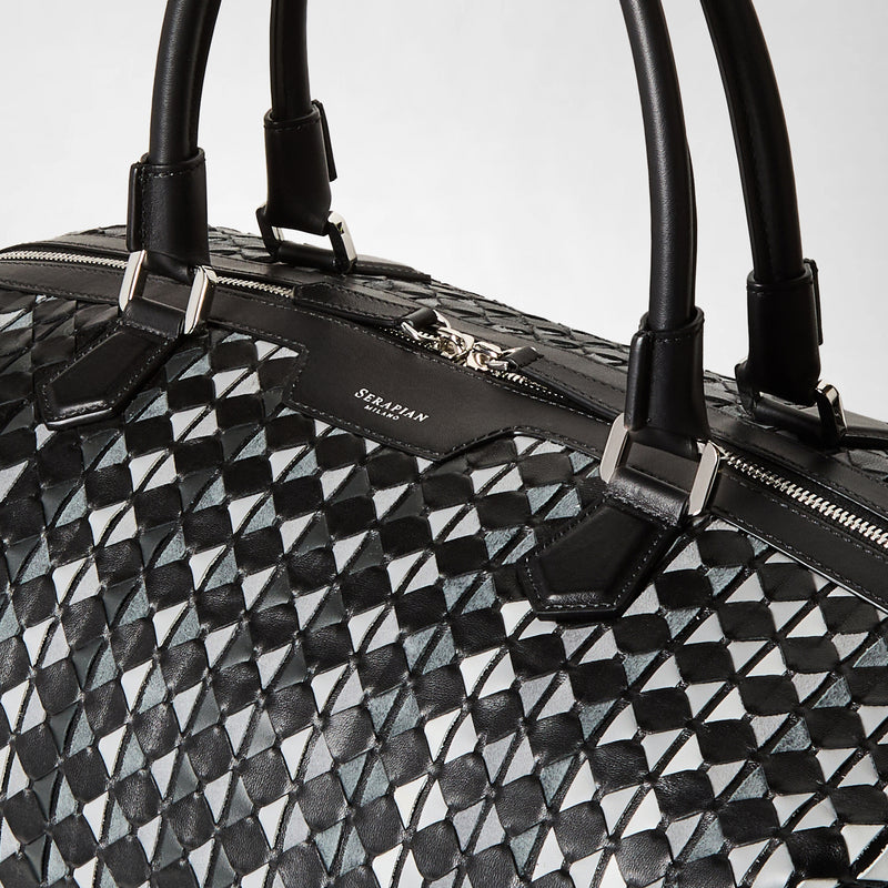 Travel bag in mosaico mestieri d'arte - black/grey
