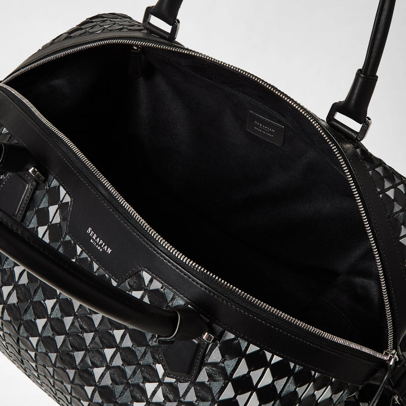 Travel bag in mosaico mestieri d'arte - black/grey