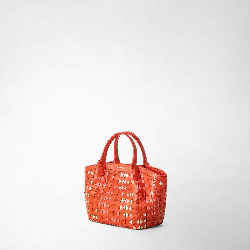 Mini secret bag in mosaico mestieri d'arte - geometrie coral red