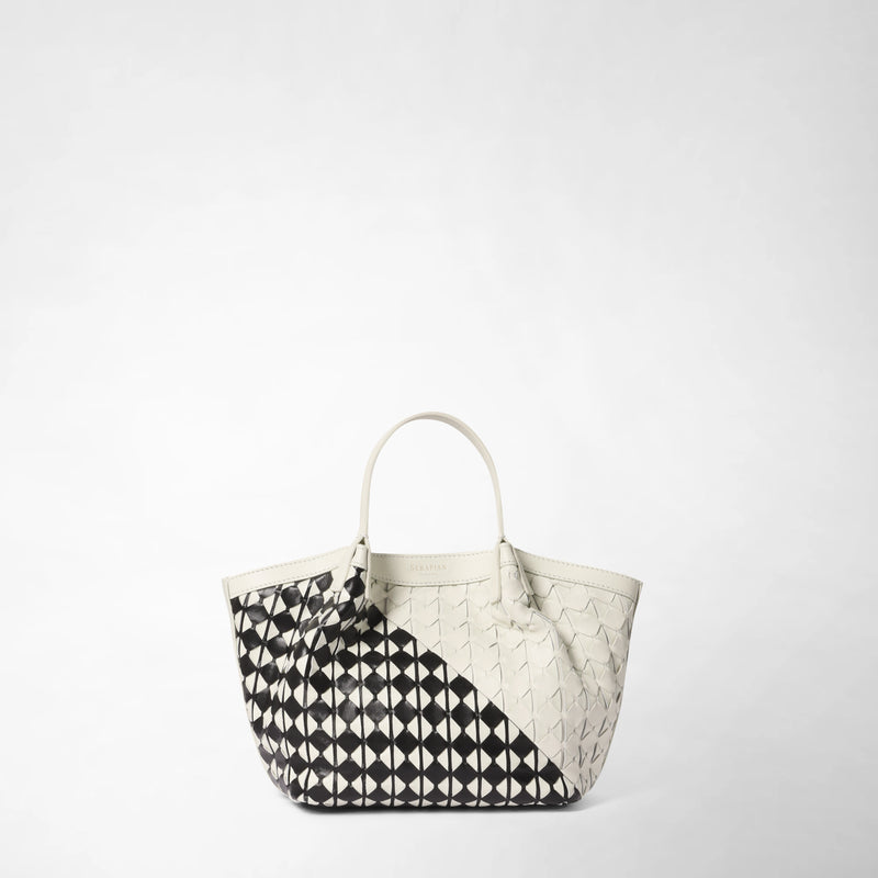 Mini secret bag in mosaico mestieri d'arte - black/off-white
